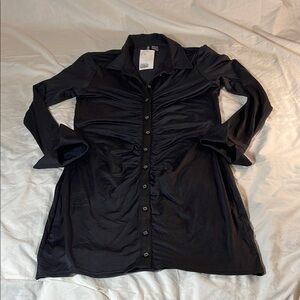 H&M Divided Black Button Front Mini Dress